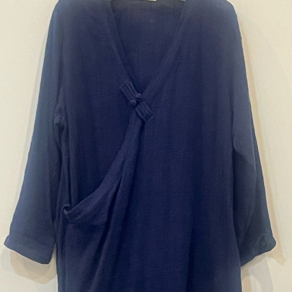 Elegant Hand Dyed Indigo BEACH Coverup LOUNGING